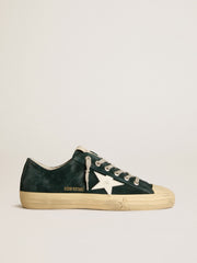 Golden Goose Men's V-Star in forest-green suede with white leather star