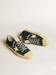 Golden Goose Men's V-Star in forest-green suede with white leather star