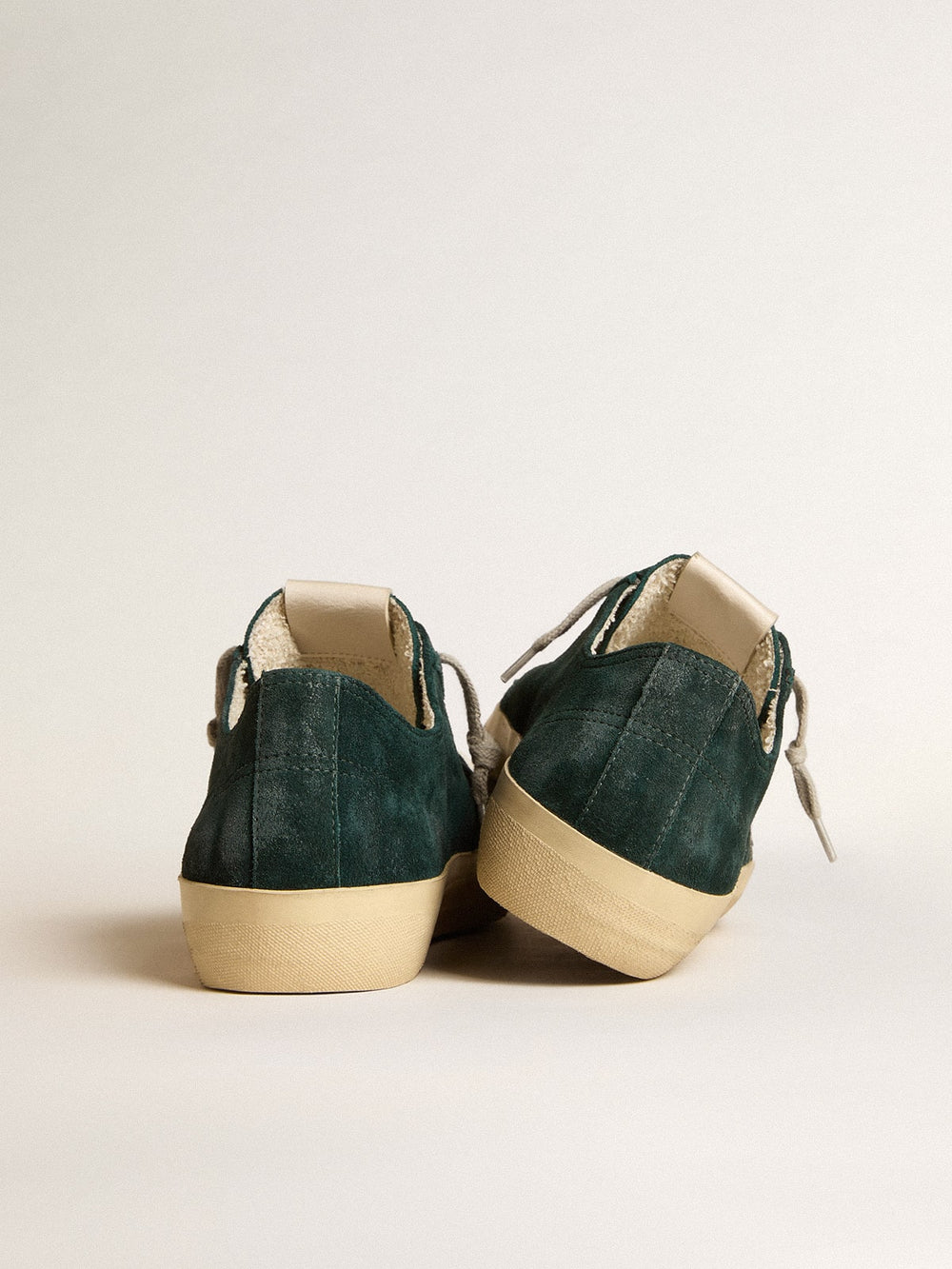Golden Goose Men's V-Star in forest-green suede with white leather star
