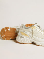 Golden Goose Men’s Lightstar in white leather and mesh with worn-white star
