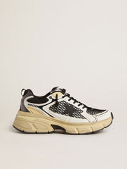 Golden Goose Men’s Lightstar in white leather and black mesh with black TPU star