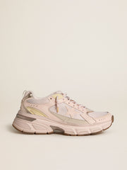 Golden Goose Men’s Lightstar with pink leather and mesh upper and pink star