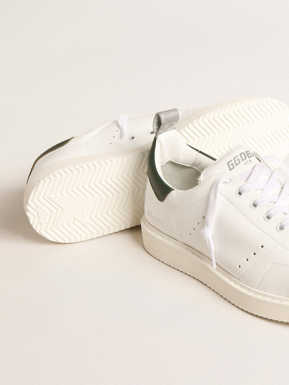 Golden Goose Bio-based Starter with green leather heel tab