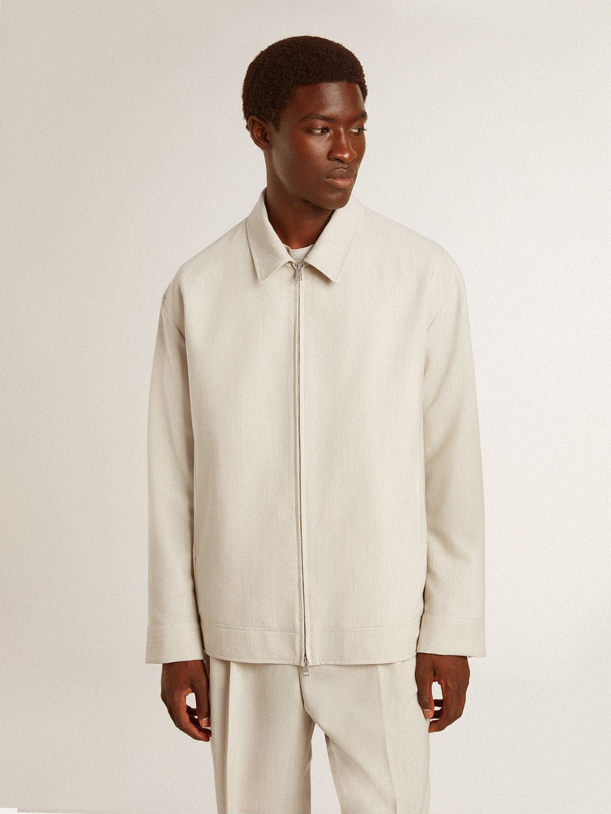 Golden Goose Men's khaki wool blend coach jacket