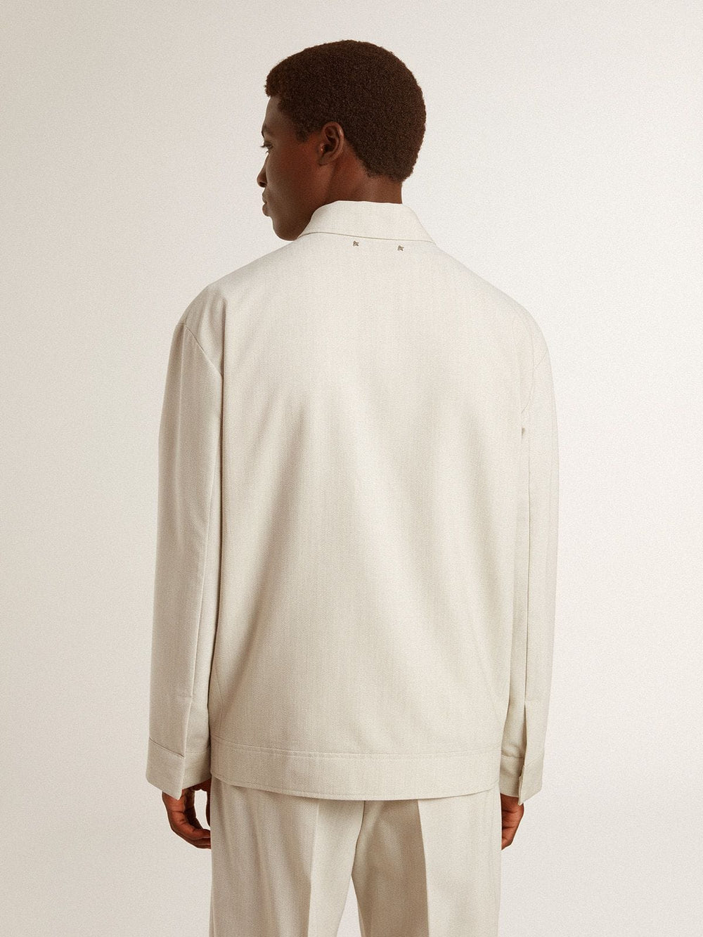 Golden Goose Men's khaki wool blend coach jacket