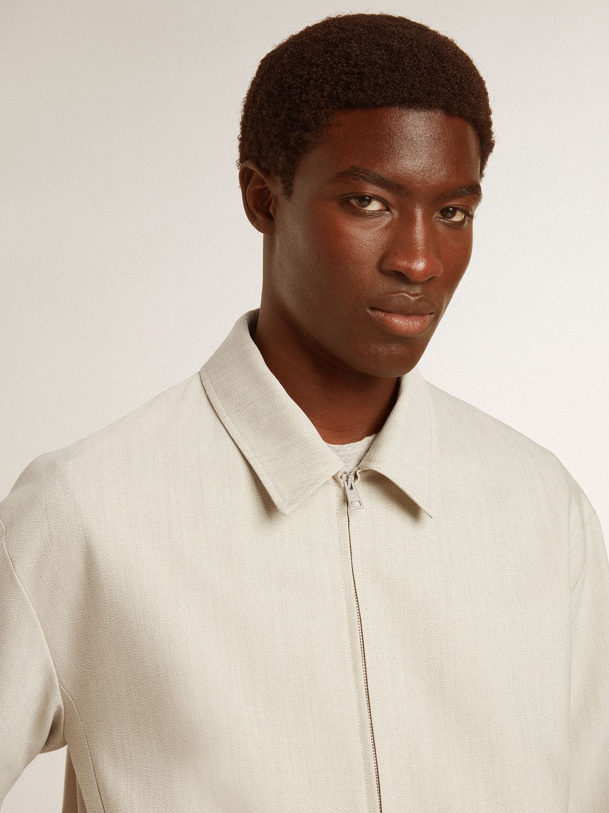 Golden Goose Men's khaki wool blend coach jacket
