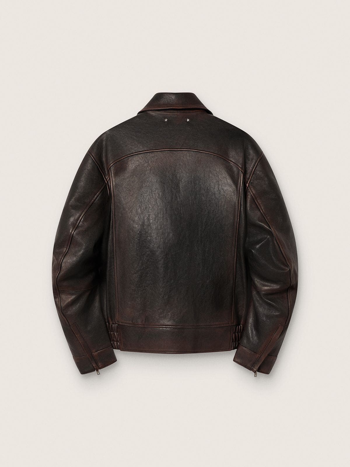 Golden Goose Men’s bomber jacket in burgundy nappa leather