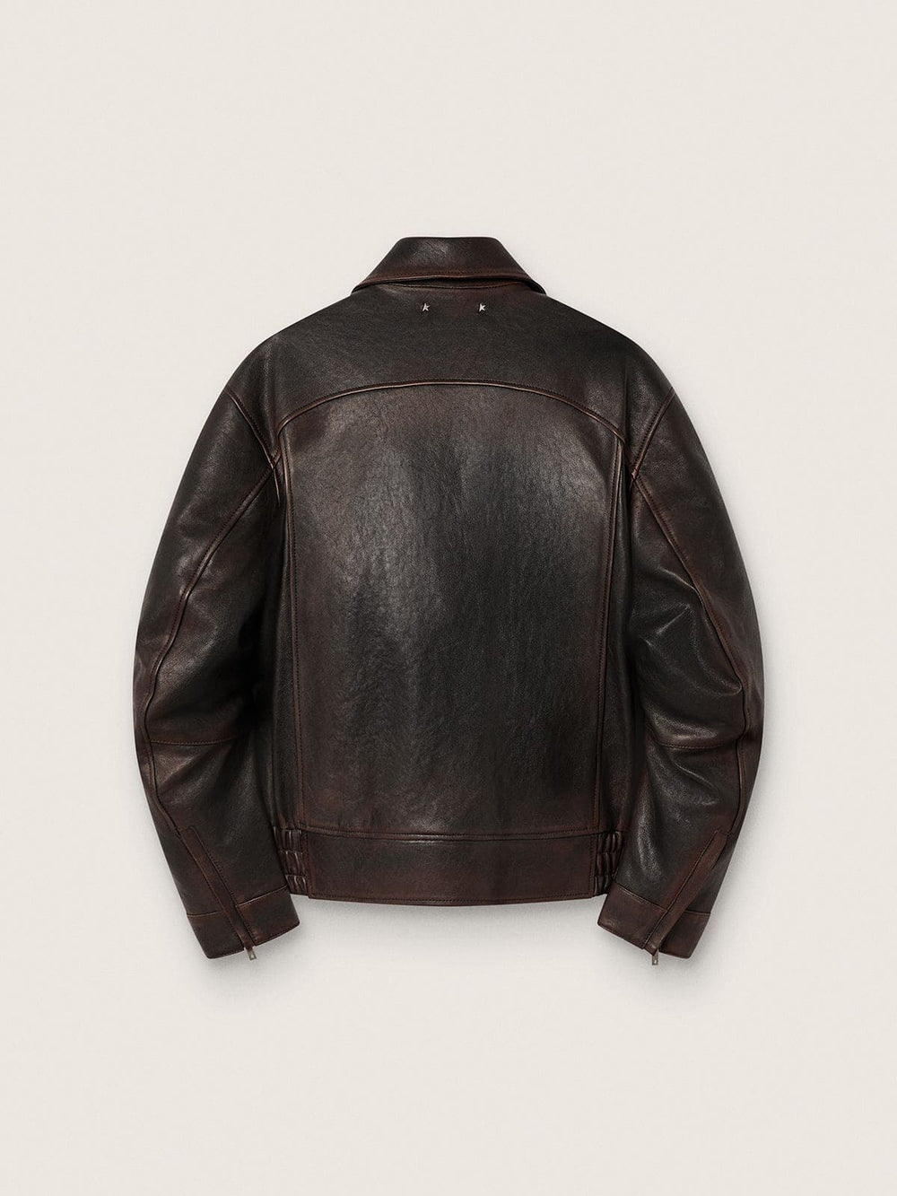 Golden Goose Men’s bomber jacket in burgundy nappa leather