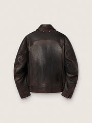Golden Goose Men’s bomber jacket in burgundy nappa leather