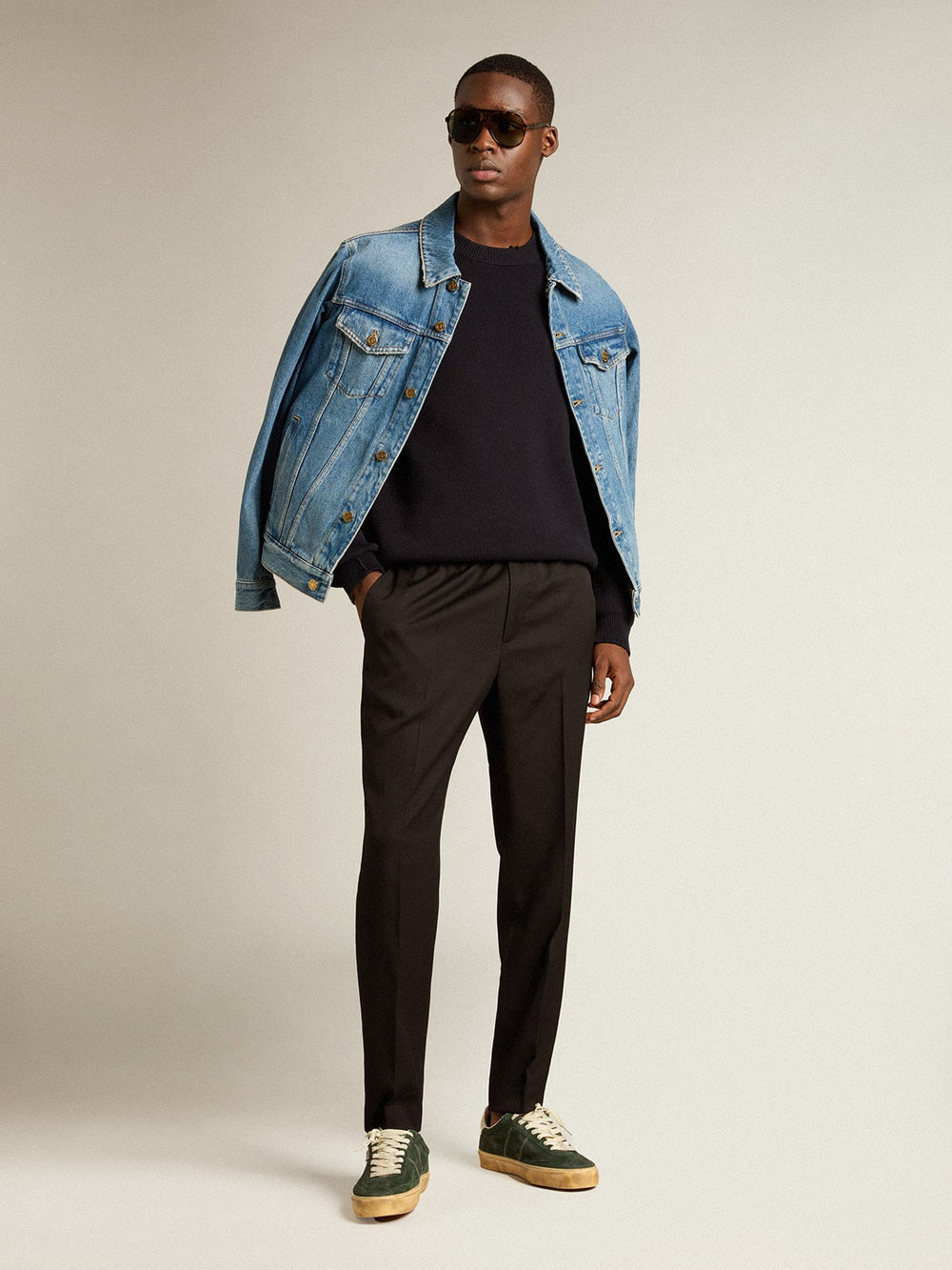 Golden Goose Men's denim jacket with medium wash