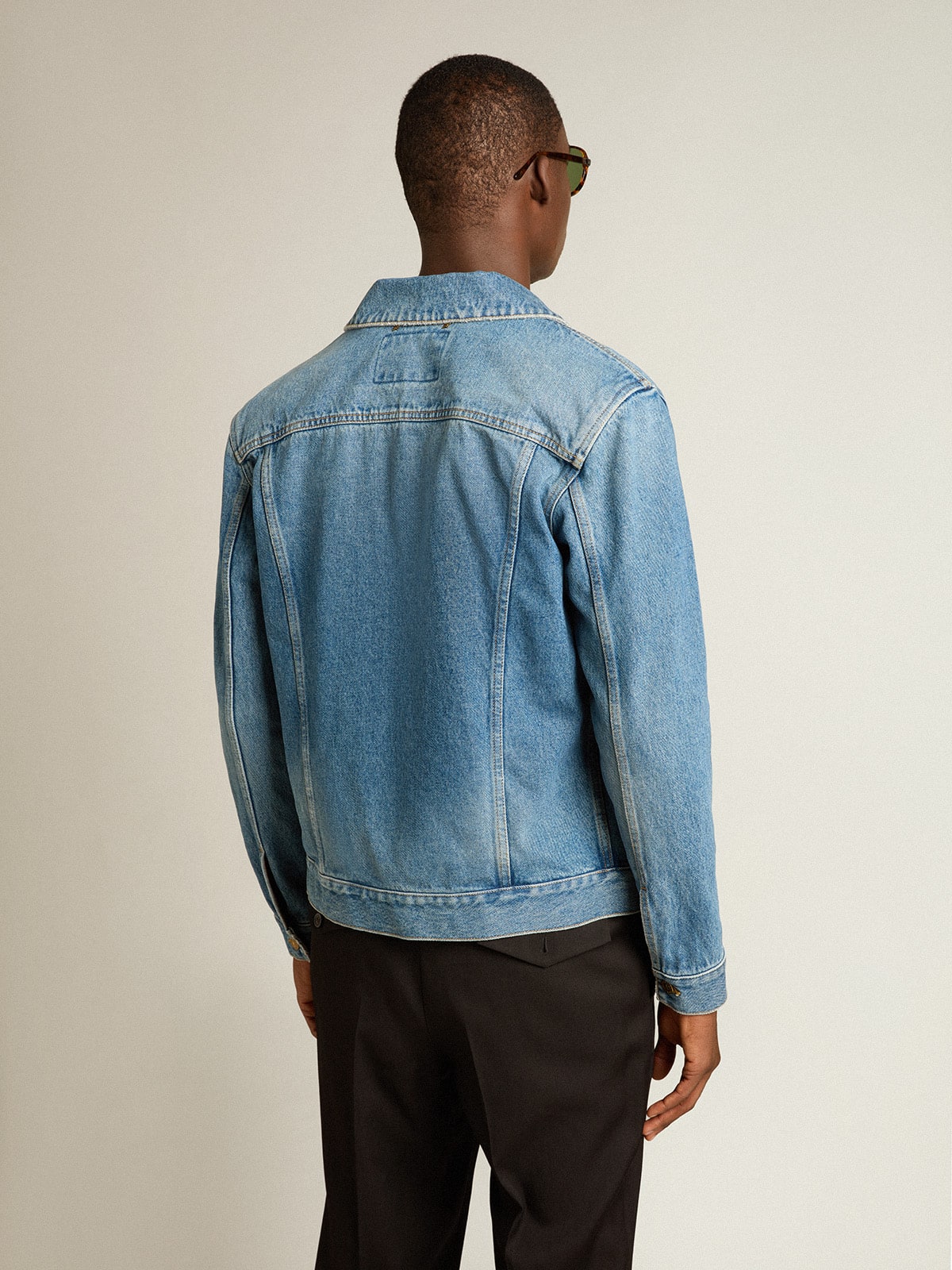 Golden Goose Men's denim jacket with medium wash