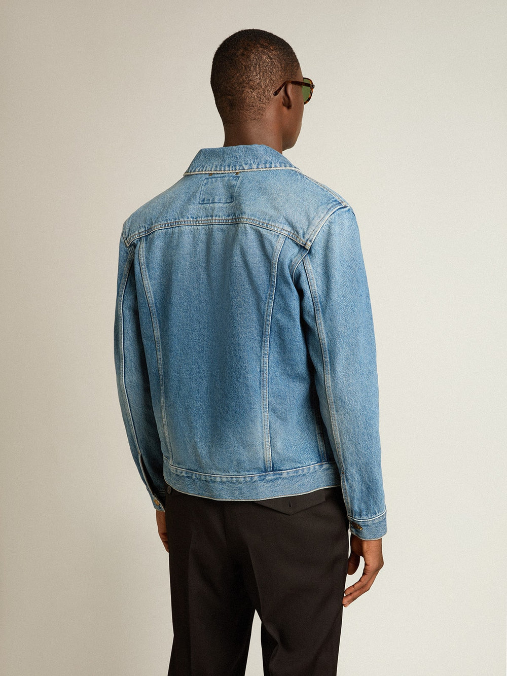 Golden Goose Men's denim jacket with medium wash