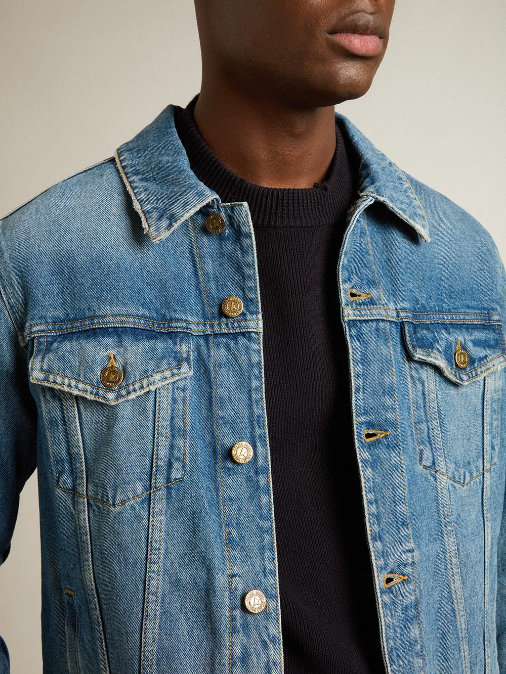 Golden Goose Men's denim jacket with medium wash