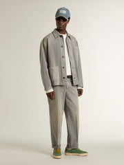 Golden Goose Men's gray denim jacket with studs
