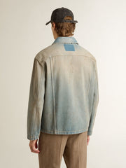 Golden Goose Men's distressed-effect denim jacket with zip