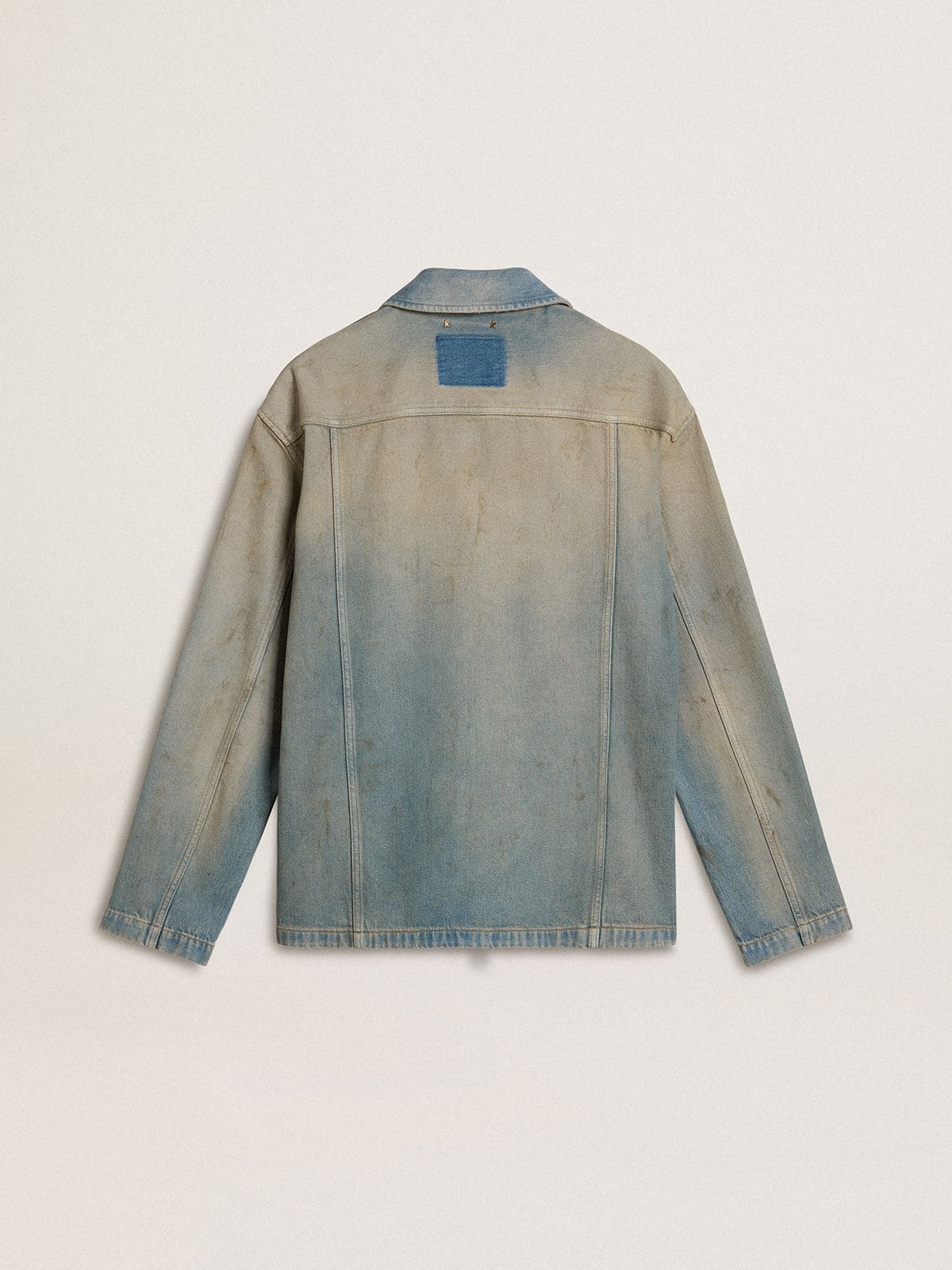 Golden Goose Men's distressed-effect denim jacket with zip
