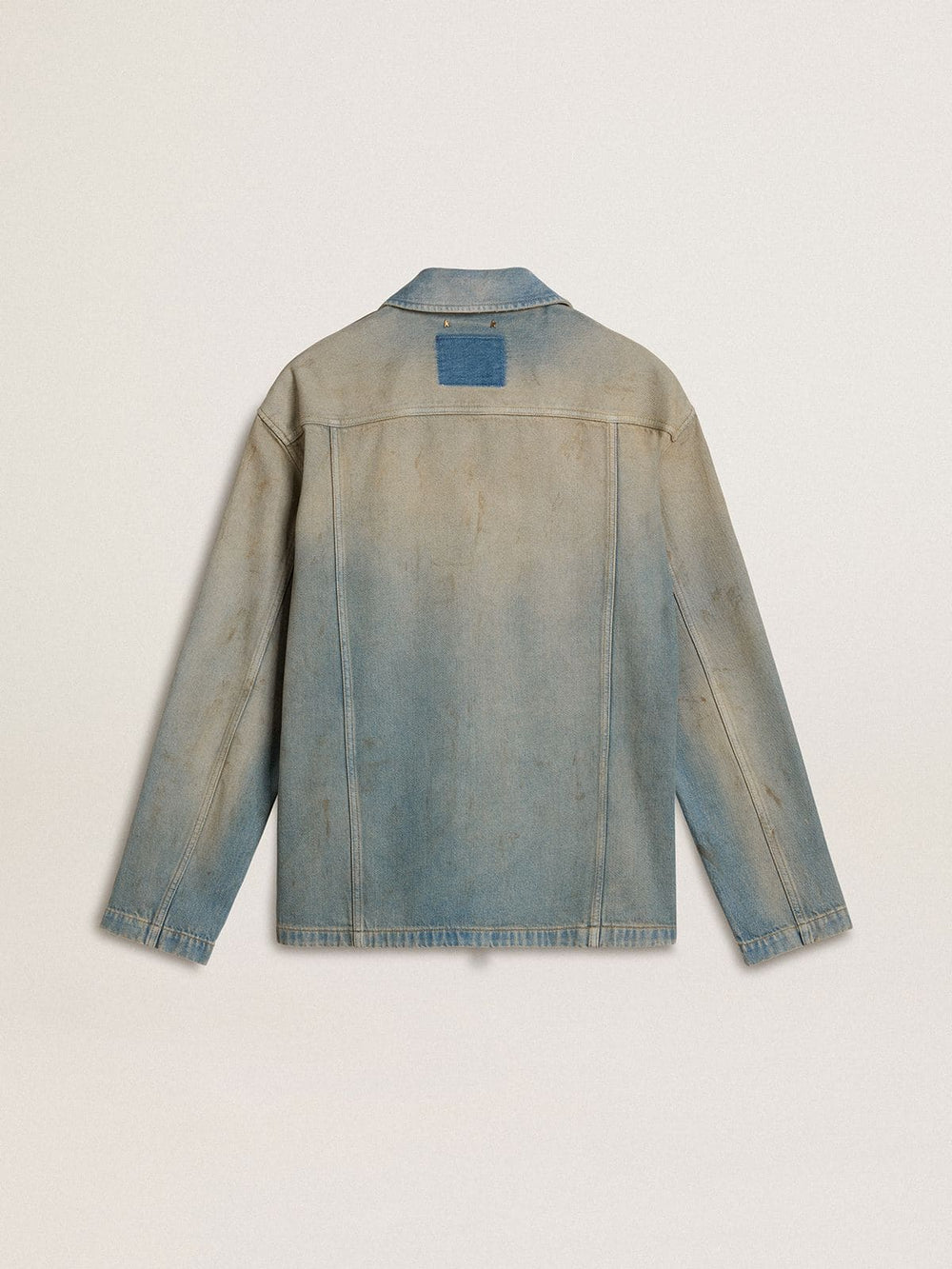 Golden Goose Men's distressed-effect denim jacket with zip