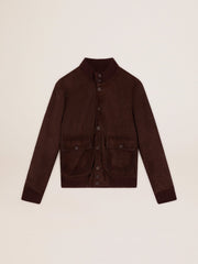 Golden Goose Golden Collection flight jacket in dark brown suede