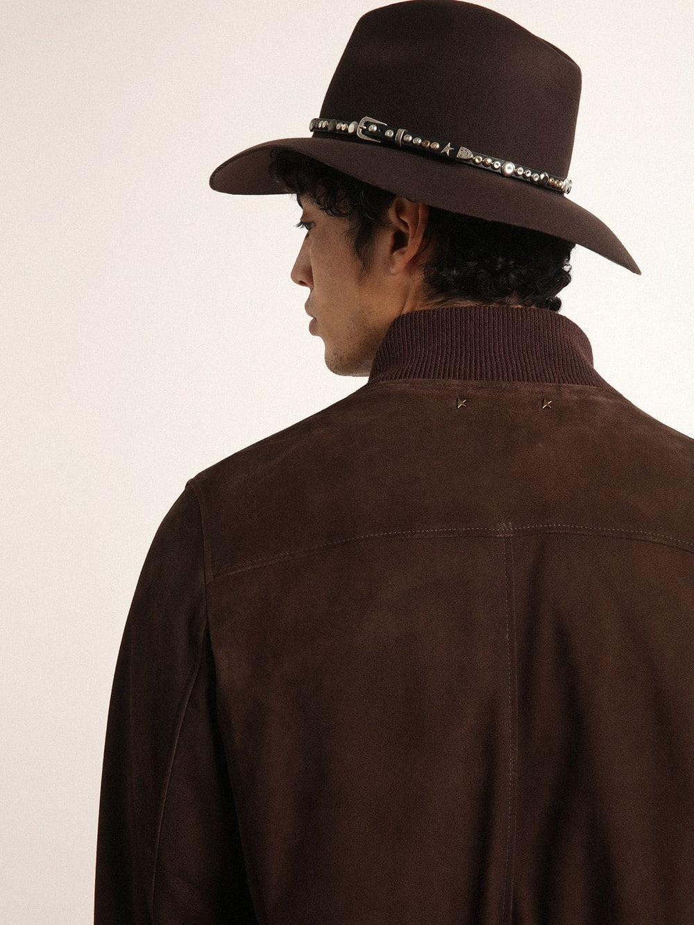 Golden Goose Golden Collection flight jacket in dark brown suede