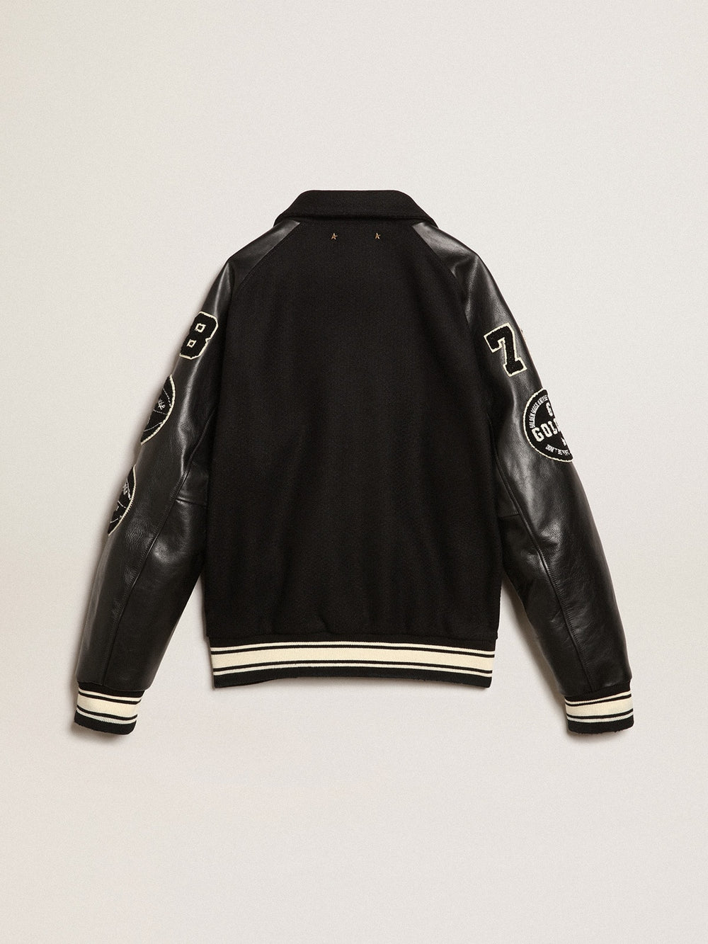 Golden Goose Black wool bomber jacket with patch