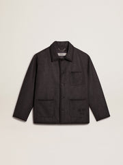 Golden Goose Gray melange woolen jacket with button fastening