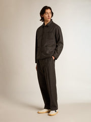 Golden Goose Gray melange woolen jacket with button fastening