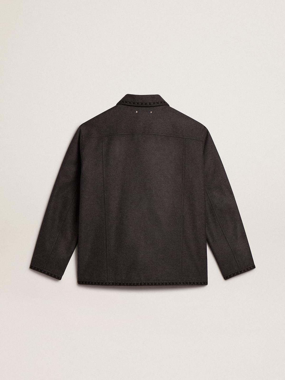 Golden Goose Gray melange woolen jacket with button fastening