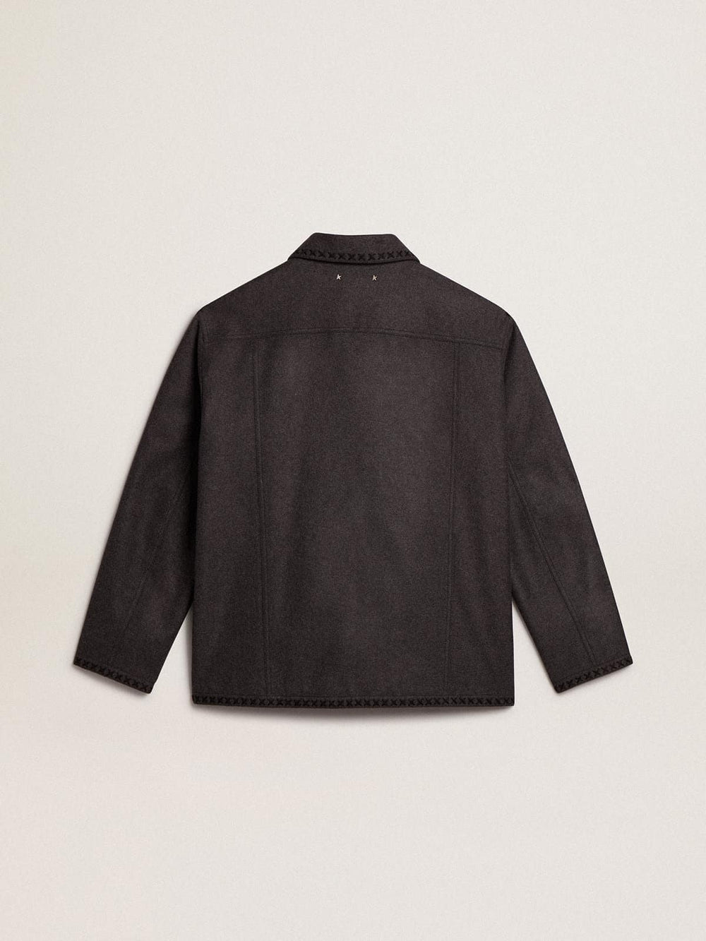Golden Goose Gray melange woolen jacket with button fastening
