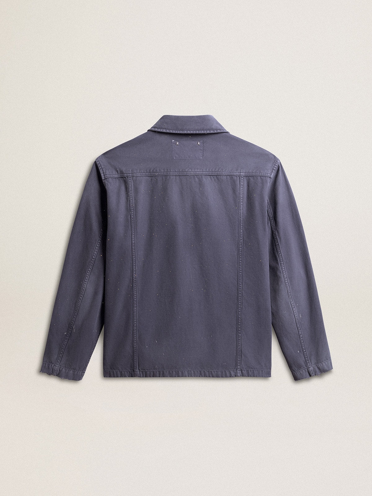Golden Goose Men's blue jacket in denim cotton with distressed treatment