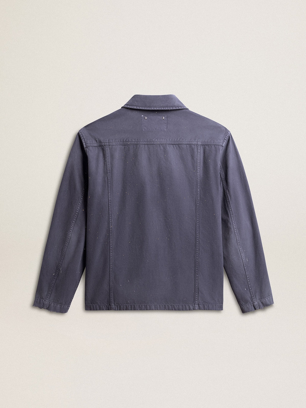 Golden Goose Men's blue jacket in denim cotton with distressed treatment
