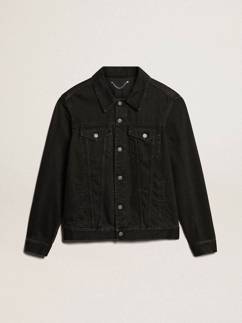 Golden Goose Men’s black one-wash denim jacket