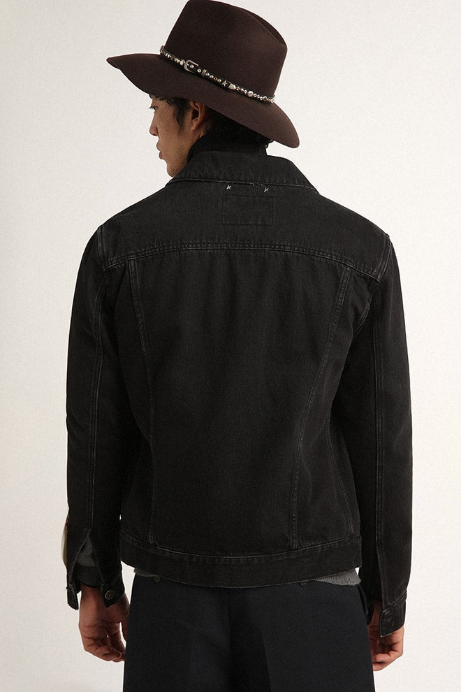 Golden Goose Men’s black one-wash denim jacket