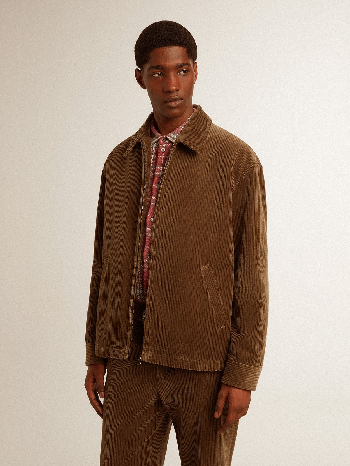 Golden Goose Men's olive-green corduroy jacket