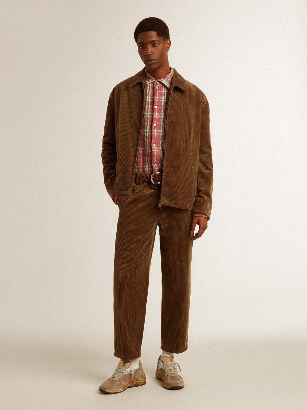 Golden Goose Men's olive-green corduroy jacket