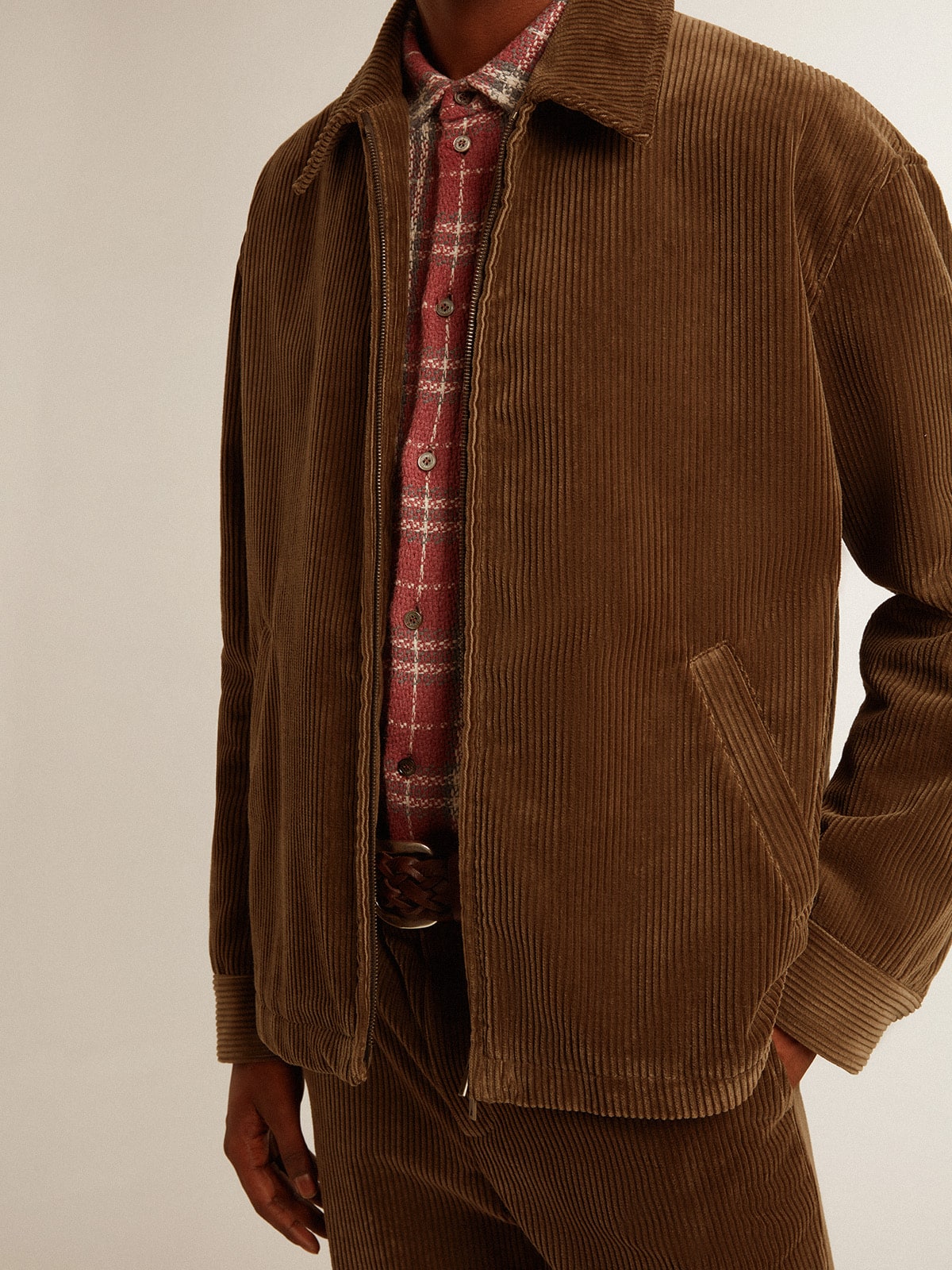 Golden Goose Men's olive-green corduroy jacket