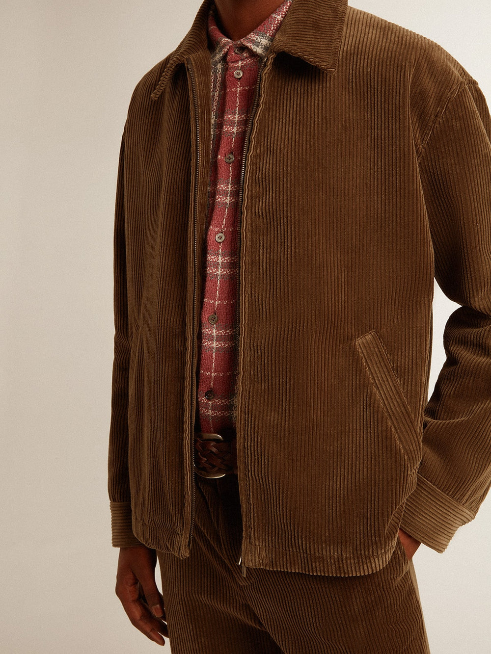 Golden Goose Men's olive-green corduroy jacket