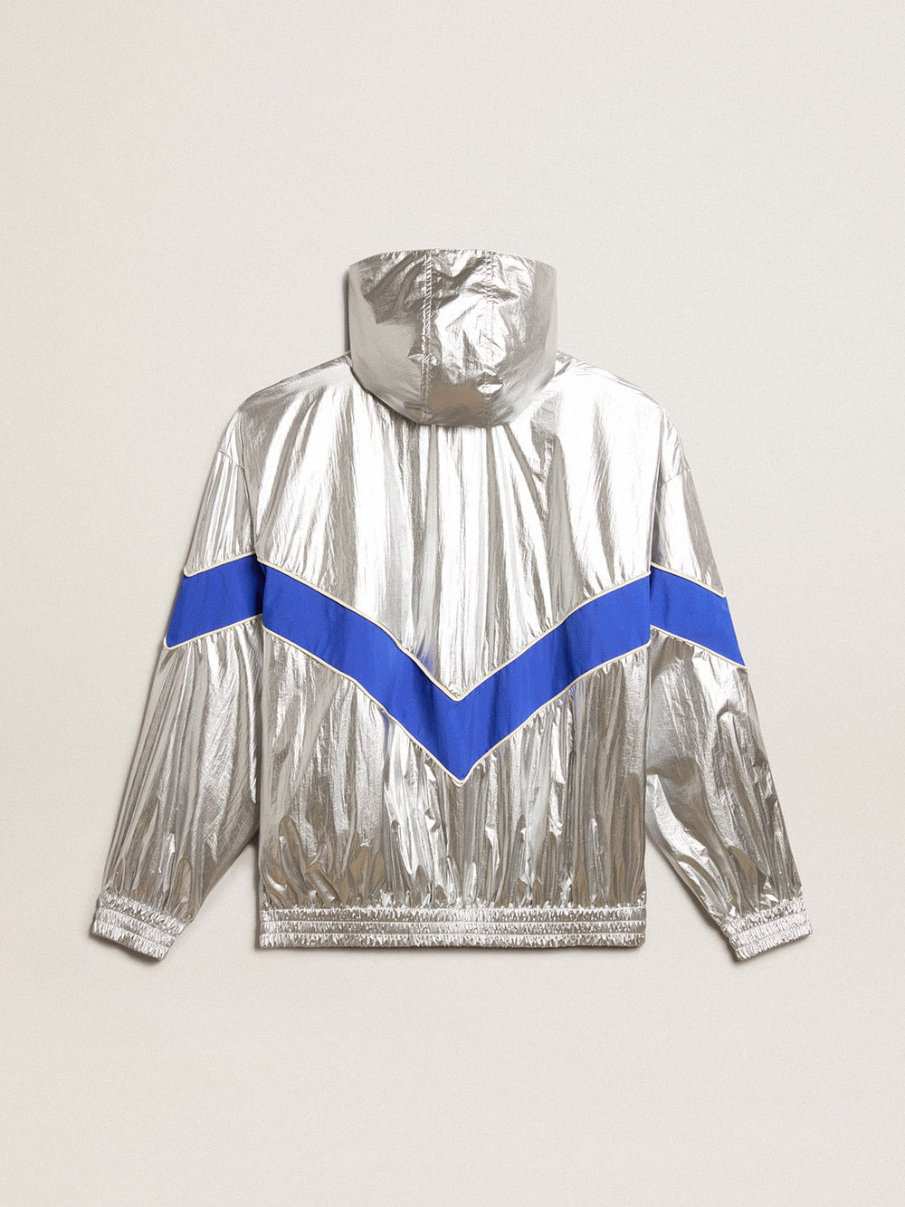 Golden Goose Men's windcheater in silver technical fabric
