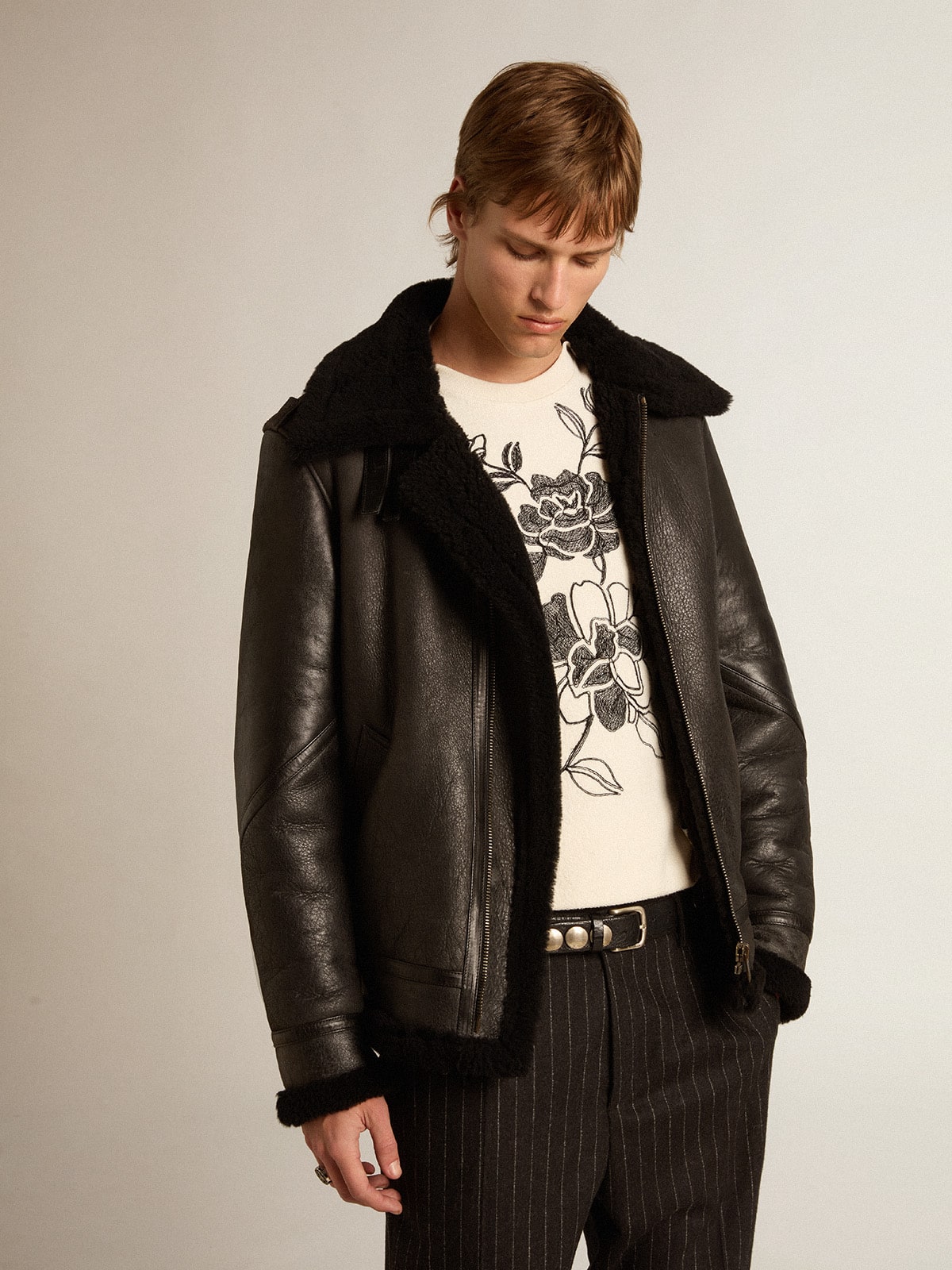 Golden Goose Black sheepskin jacket