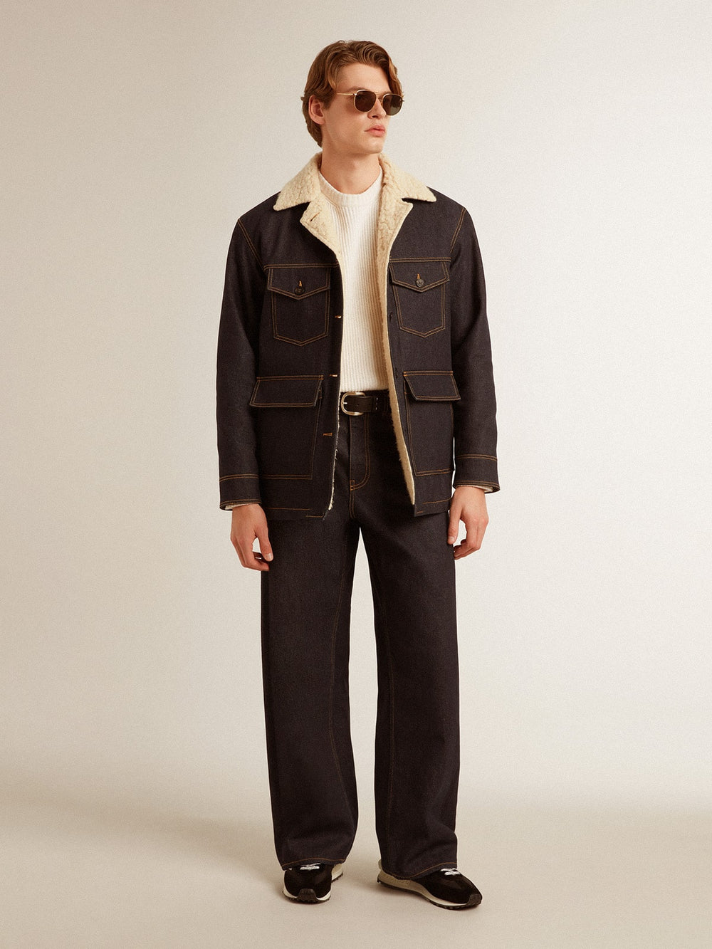 Golden Goose Men's denim pea coat jacket