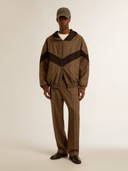 Golden Goose Windcheater in beige and black houndstooth
