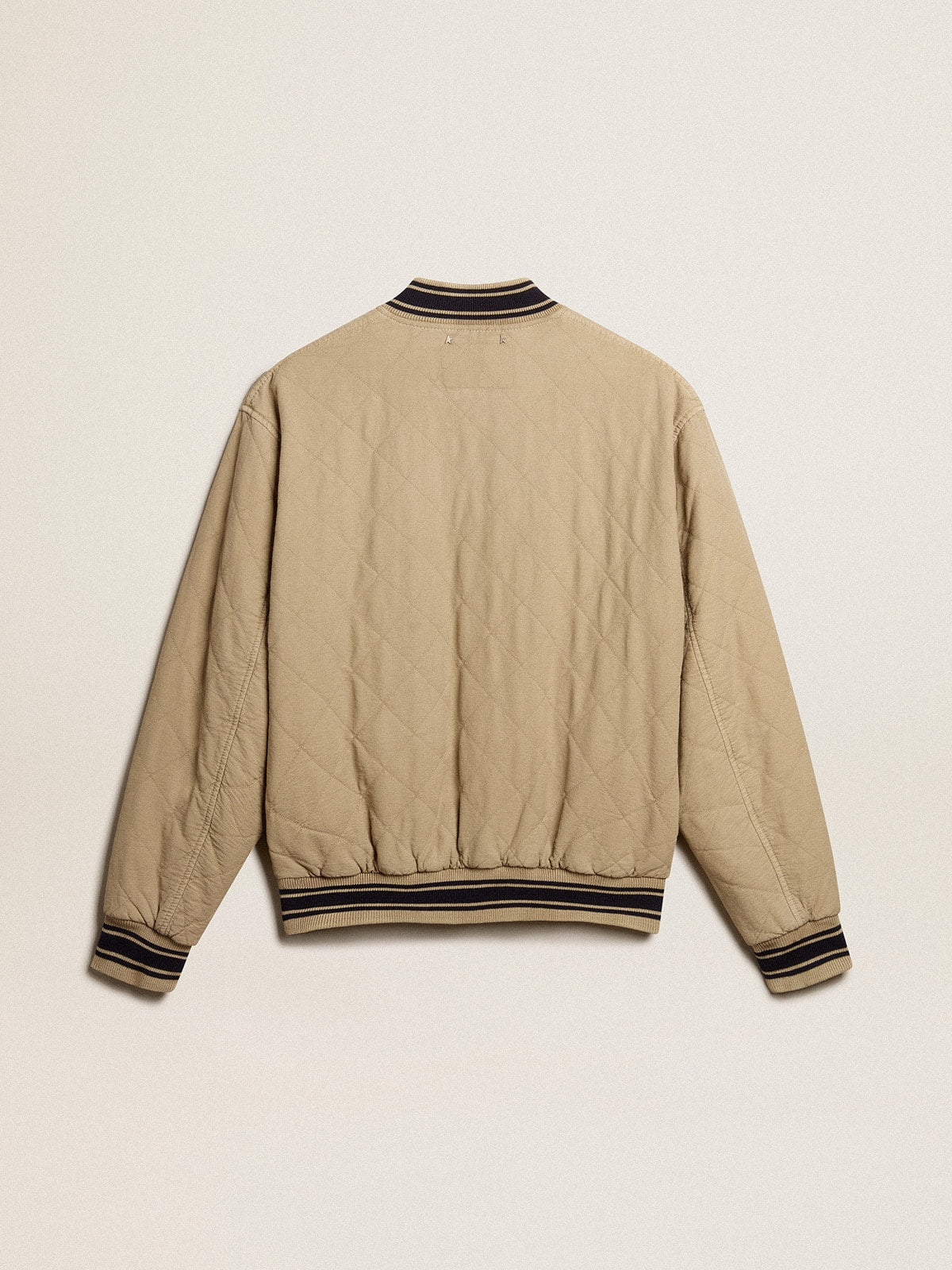 Golden Goose Khaki-colored quilted cotton bomber jacket