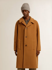 Golden Goose Men's single-breasted coat in tobacco