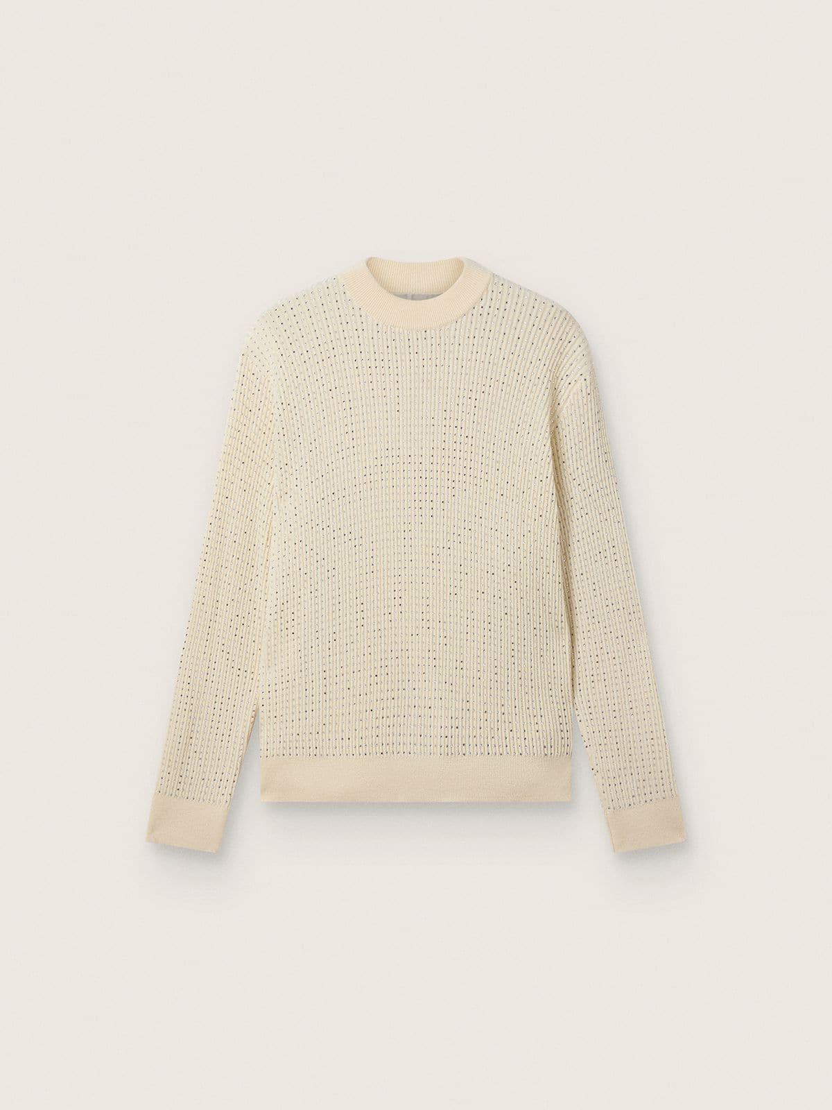 Golden Goose Men's crew-neck sweater in white merino wool with all-over crystals
