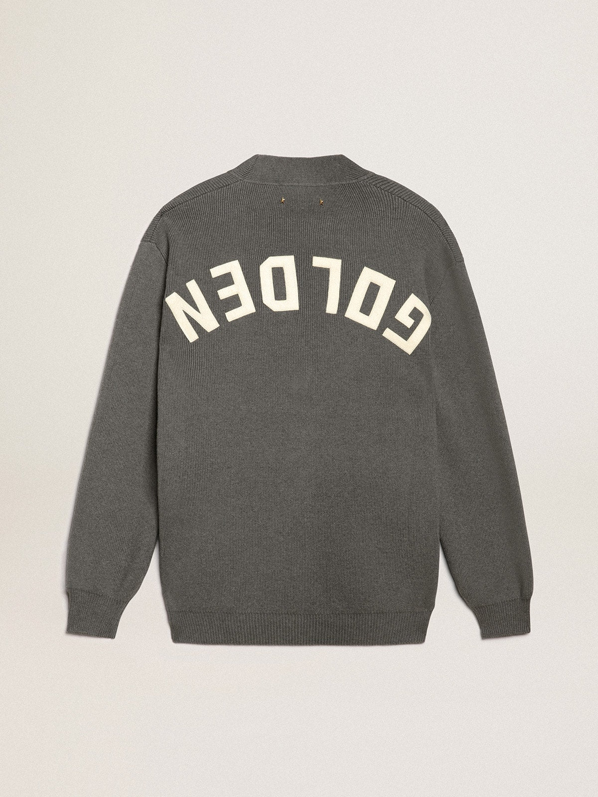 Golden Goose Men's grey cotton cardigan with buttons | Golden Goose