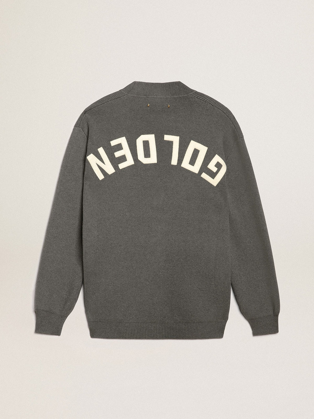 Golden Goose Men's grey cotton cardigan with buttons | Golden Goose