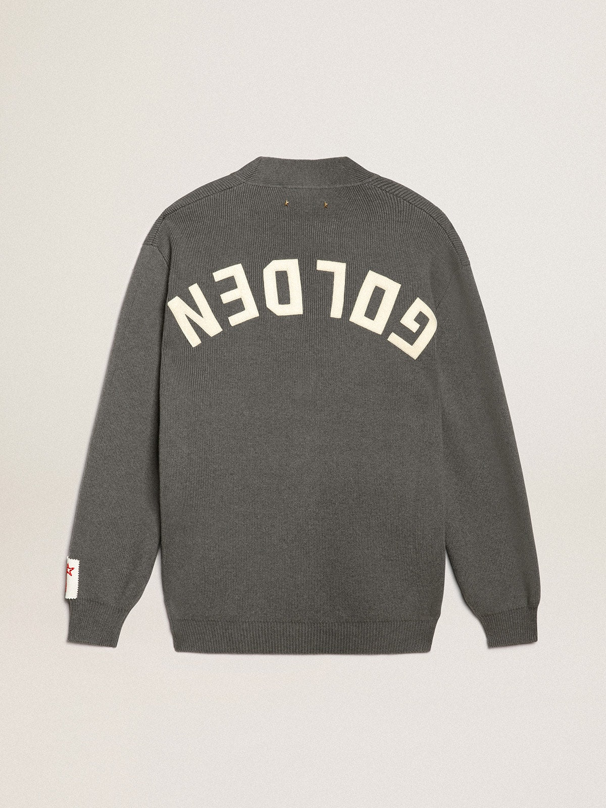 Golden Goose Men's grey cotton cardigan with buttons | Golden Goose
