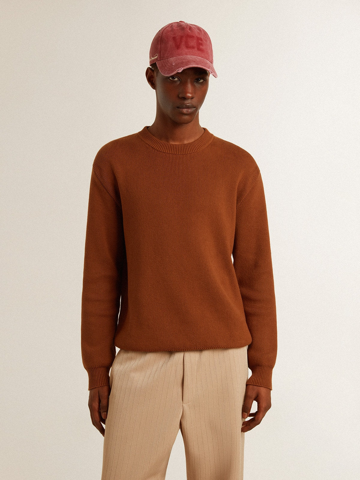 Golden Goose Men's crew-neck sweater with logo on the back