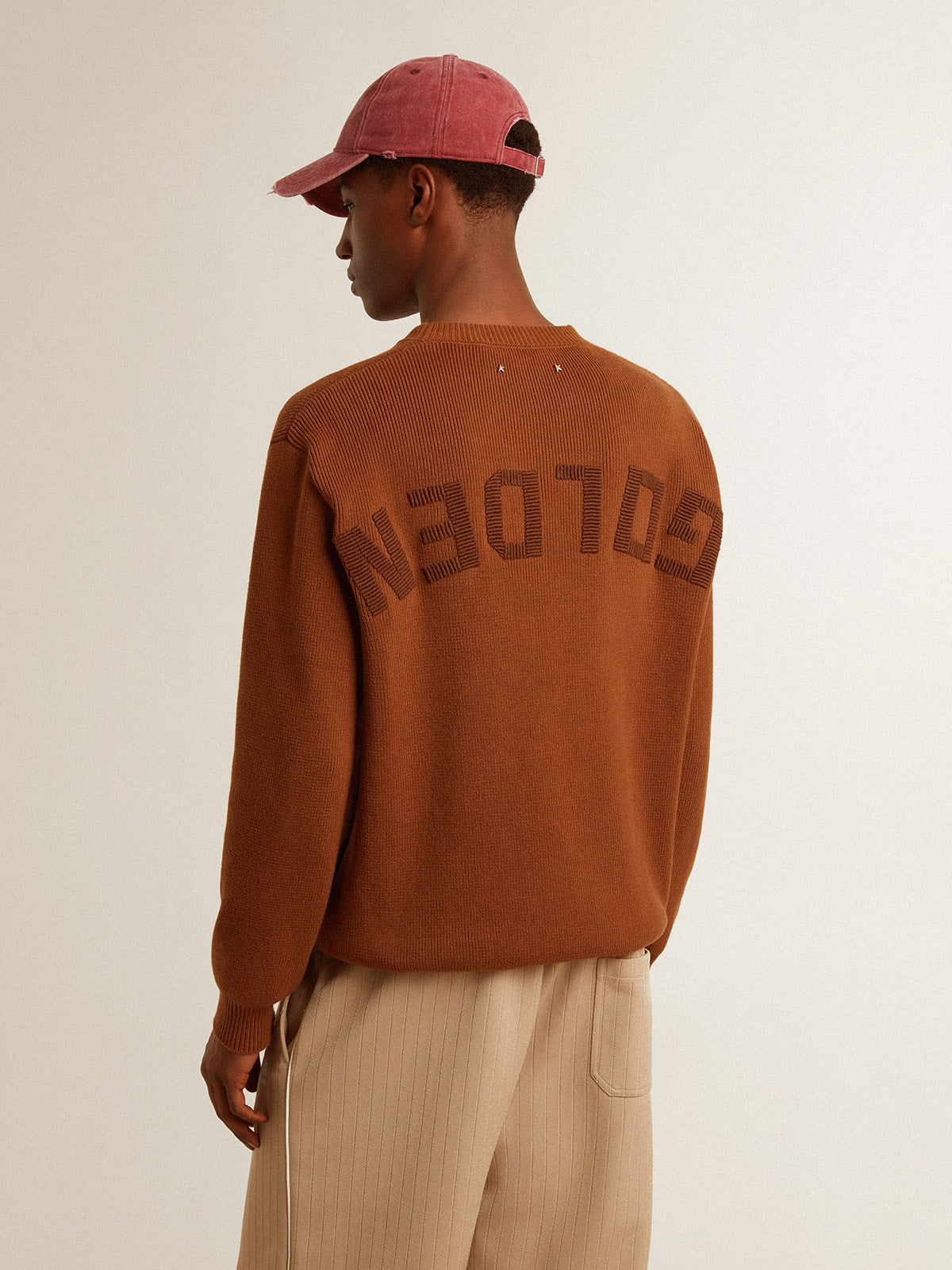 Golden Goose Men's crew-neck sweater with logo on the back
