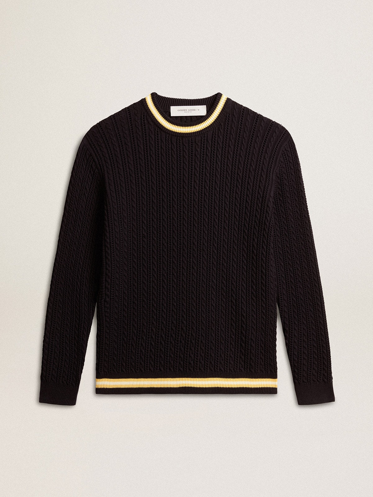 Golden Goose Men’s blue round-neck sweater with contrasting ribbing