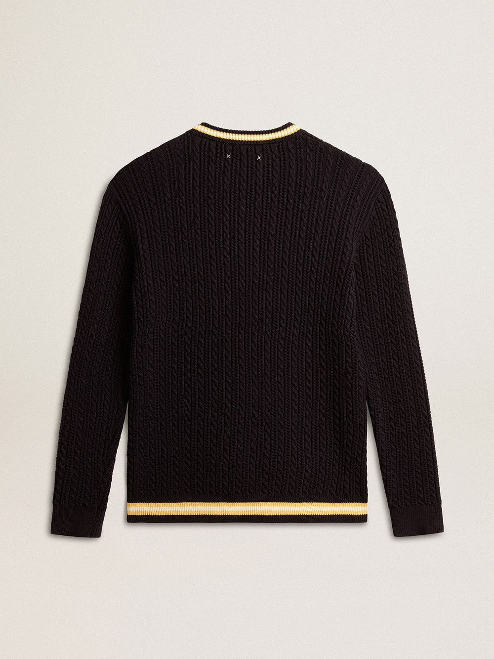 Golden Goose Men’s blue round-neck sweater with contrasting ribbing